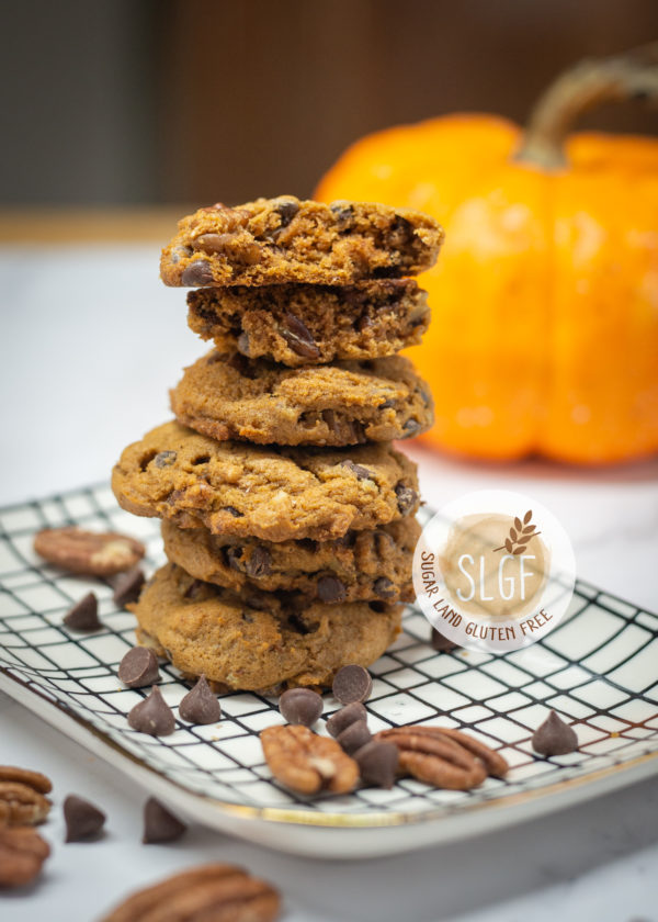 Vegan gluten free Pumpkin Pecan Chocolate Chip Cookies